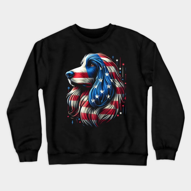 Afghan Hound FLAG USA Funny Dog Lover Funny Crewneck Sweatshirt by click2print